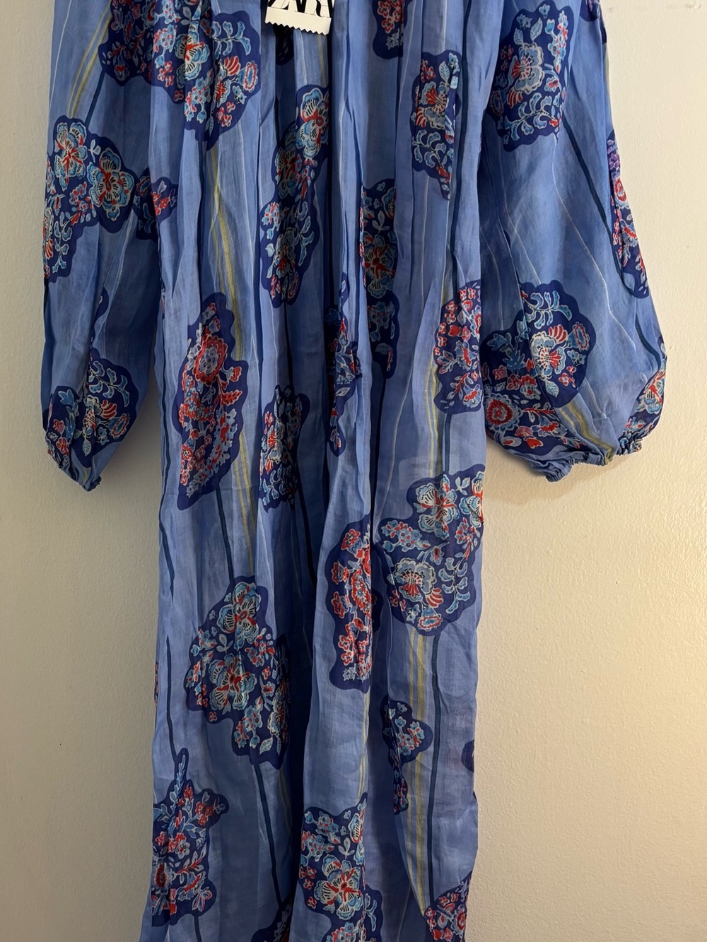 Zara ZW Collection Printed Ramie Tunic Dress, Size XS